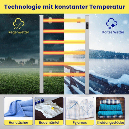 Electric Towel Warmer, 8-Hour Timer, Overheat Protection