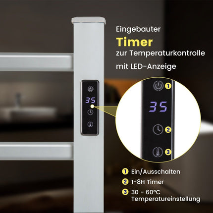 Electric Towel Warmer, 8-Hour Timer, Overheat Protection