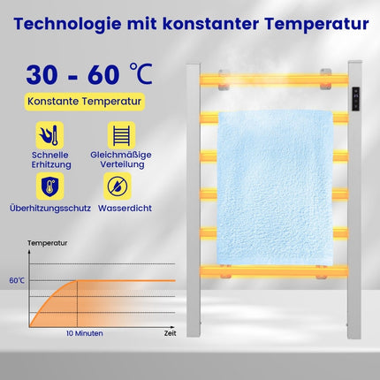 Electric Towel Warmer, 8-Hour Timer, Overheat Protection