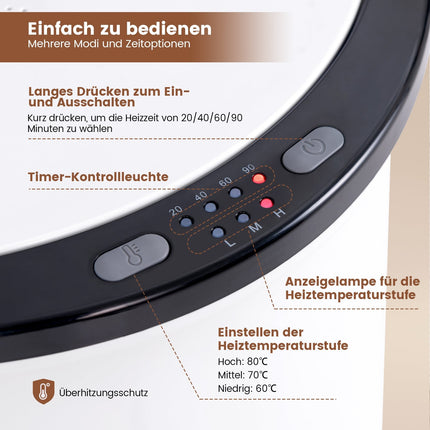 Elektrischer Handtuchwärmer-Eimer, 23L, 3 Heizstufen, Schwarz