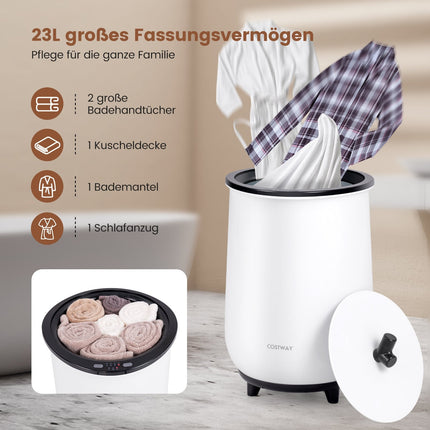 Elektrischer Handtuchwärmer-Eimer, 23L, 3 Heizstufen, Schwarz