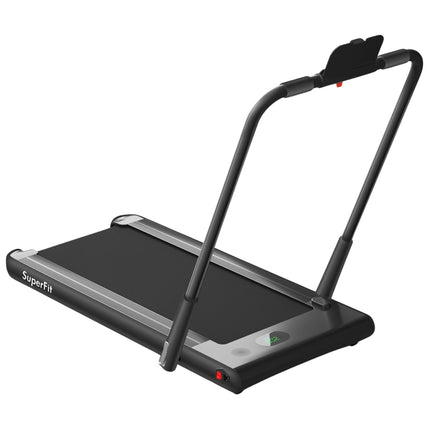 Elektrisches Laufband, 1–12 km/h, LED-Anzeige, faltbar, Heimtrainer, Fitnessgerät, 120 kg, Schwarz