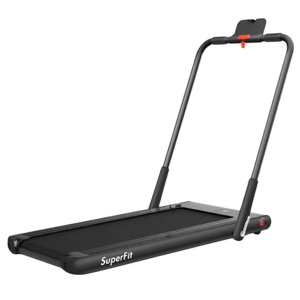 Elektrisches Laufband, 1–12 km/h, LED-Anzeige, faltbar, Heimtrainer, Fitnessgerät, 120 kg, Schwarz