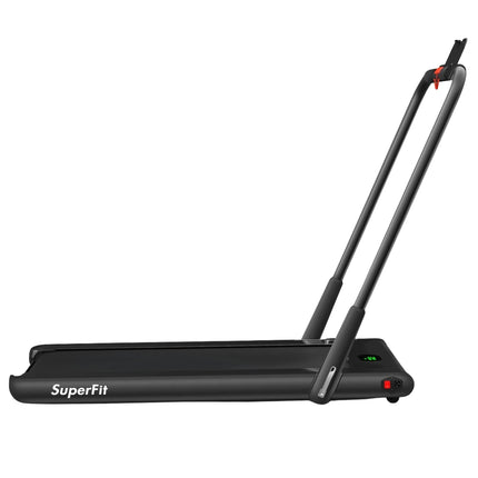Elektrisches Laufband, 1–12 km/h, LED-Anzeige, faltbar, Heimtrainer, Fitnessgerät, 120 kg, Schwarz