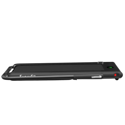 Elektrisches Laufband, 1–12 km/h, LED-Anzeige, faltbar, Heimtrainer, Fitnessgerät, 120 kg, Schwarz