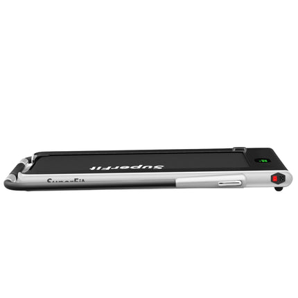 Elektrisches Laufband, 1–12 km/h, LED-Anzeige, faltbar, Heimtrainer, Fitnessgerät, 120 kg, Silber