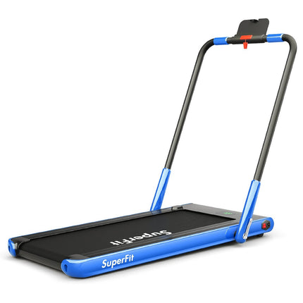 Elektrisches Laufband, 1–12 km/h, LED-Display, faltbar, Heimtrainer, Fitnessgerät, 120 kg, Marineblau
