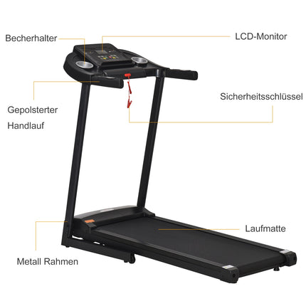 Klappbares, elektrisches Laufband, LED-Bildschirm, 12 Programme