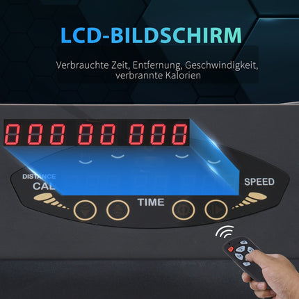 Skládací elektrický běžecký pás - LCD displej, ocel, černá