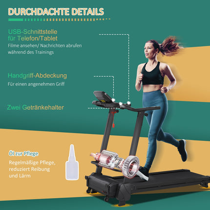 Zusammenklappbares elektrisches Laufband mit LCD & MP3, 1-14 km/h