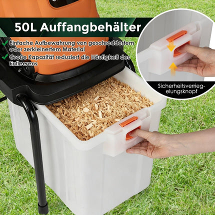 Elektrischer Holzhacker, 2800W, 50L Fangkorb, 45mm Kapazität