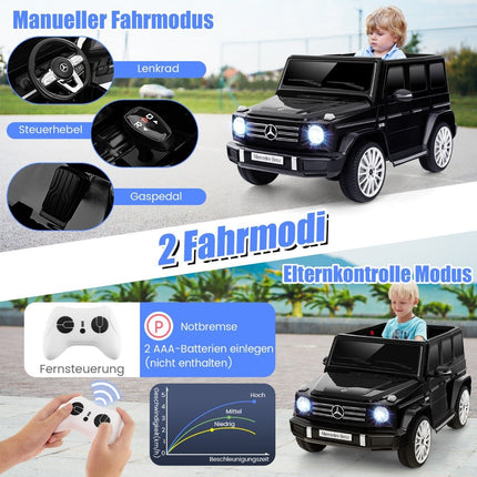 Elektroauto für Kinder Mercedes Benz G500 Kinderauto Elektro mit Fernbedienung schwarz