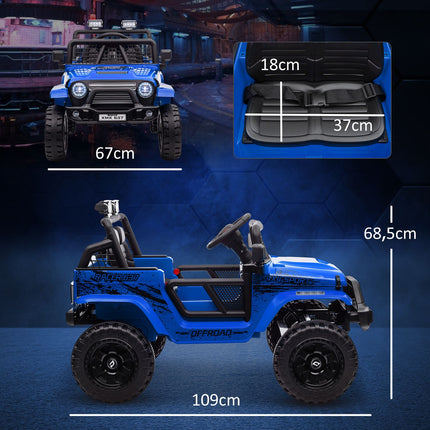 Elektroauto für Kinder, 12V Gelände mit Musik, blau