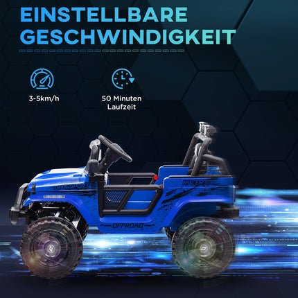 Elektroauto für Kinder, 12V Gelände mit Musik, blau