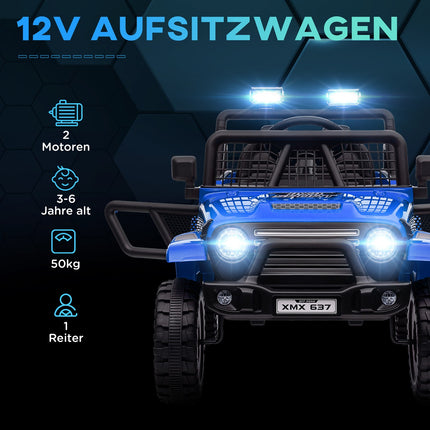 Elektroauto für Kinder, 12V Gelände mit Musik, blau