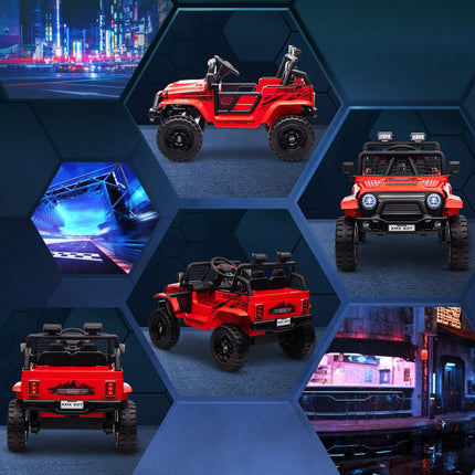 12V Elektroauto für Kinder, Geländewagen mit Musik und Fernbedienung