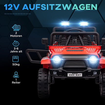 12V Elektroauto für Kinder, Geländewagen mit Musik und Fernbedienung