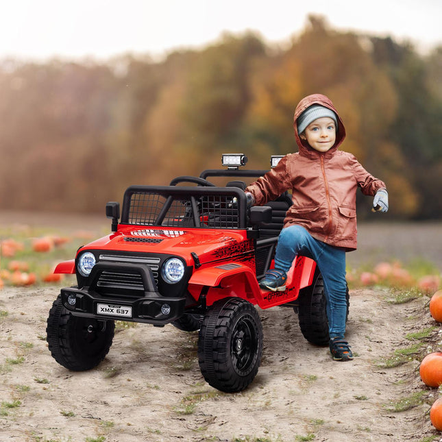 12V Elektroauto für Kinder, Geländewagen mit Musik und Fernbedienung