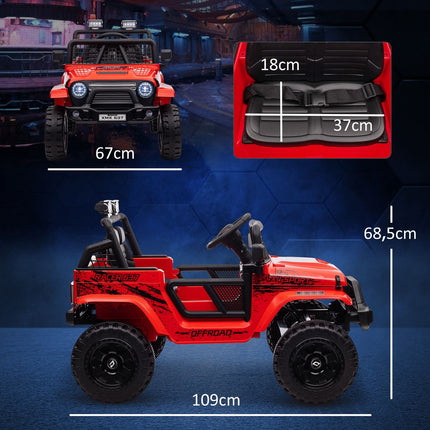 12V Elektroauto für Kinder, Geländewagen mit Musik und Fernbedienung