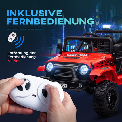 12V Elektroauto für Kinder, Geländewagen mit Musik und Fernbedienung