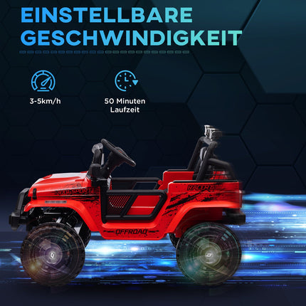 12V Elektroauto für Kinder, Geländewagen mit Musik und Fernbedienung