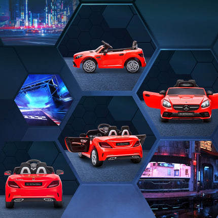Elektroauto für Kinder, Fernbedienung, USB-Musik, Rot