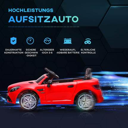 Elektroauto für Kinder, Fernbedienung, USB-Musik, Rot