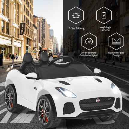 Electric children's car with stories & music & horn & headlights & 2.4G remote control white
