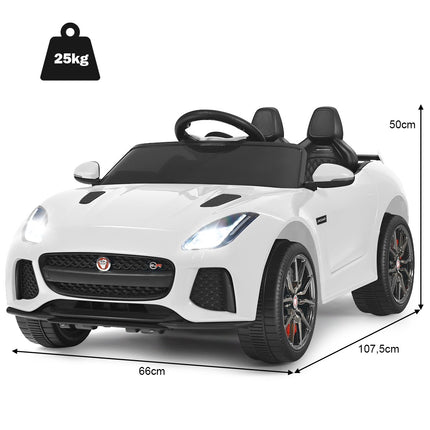 Electric children's car with stories & music & horn & headlights & 2.4G remote control white