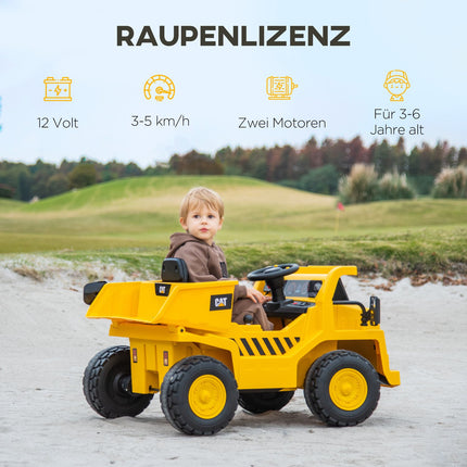Excavatrice électrique pour enfants, charge 30 kg, avec télécommande, godet, pelle, haut-parleur, phare, pour 3-7 ans, jaune