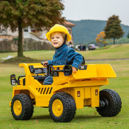 Excavatrice électrique pour enfants, charge 30 kg, avec télécommande, godet, pelle, haut-parleur, phare, pour 3-7 ans, jaune