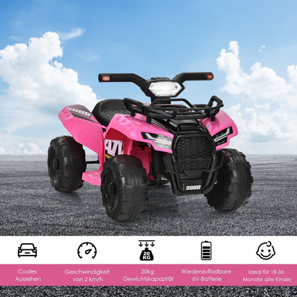 Elektrisches Kinderquad mit Stauraum Mini Elektroquad mit Musik für Kinder 44 x 66 x 42 cm rosa + schwarz