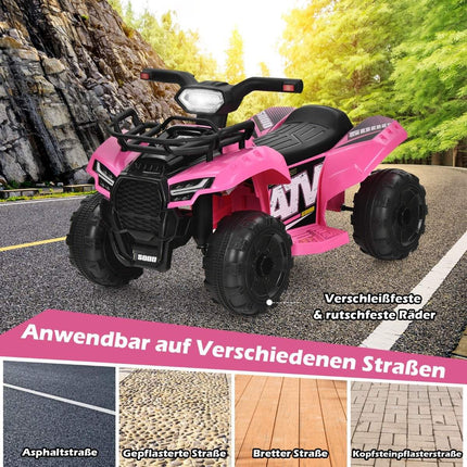 Elektrisches Kinderquad mit Stauraum Mini Elektroquad mit Musik für Kinder 44 x 66 x 42 cm rosa + schwarz