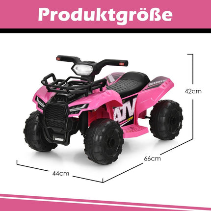 Elektrisches Kinderquad mit Stauraum Mini Elektroquad mit Musik für Kinder 44 x 66 x 42 cm rosa + schwarz