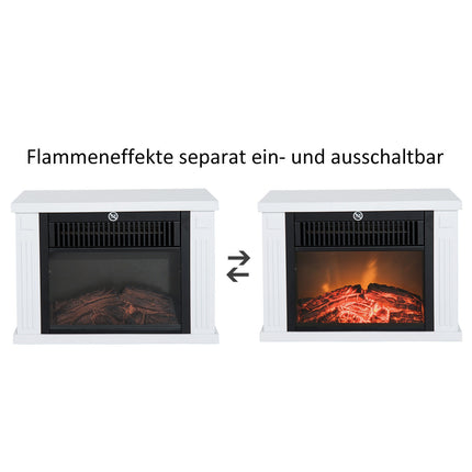 Elektrokamin mit Flammeneffekt, 1200W, Weiß
