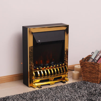 Freistehender Elektroofen, 1000/2000 W, Gold, Flammeneffekt