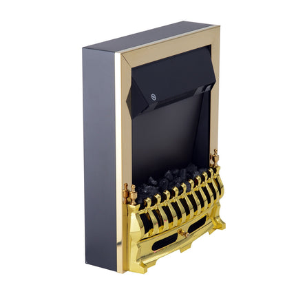 Freistehender Elektroofen, 1000/2000 W, Gold, Flammeneffekt
