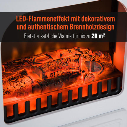 Elektrischer Ofen, 950/1850W, Flammeneffekt, Weiß