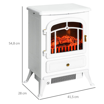 Elektrischer Ofen, 950/1850W, Flammeneffekt, Weiß