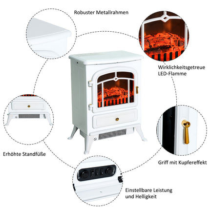 Elektrischer Ofen, 950/1850W, Flammeneffekt, Weiß