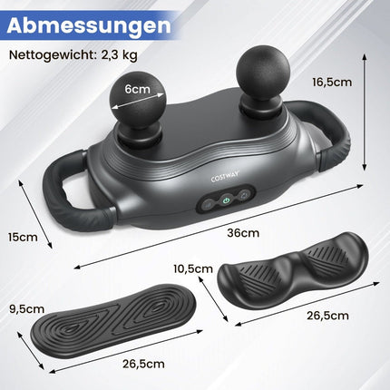 Electric handheld massager deep tissue with 3 massage heads & 3 modes massage gun for muscle relaxation of shoulders legs back