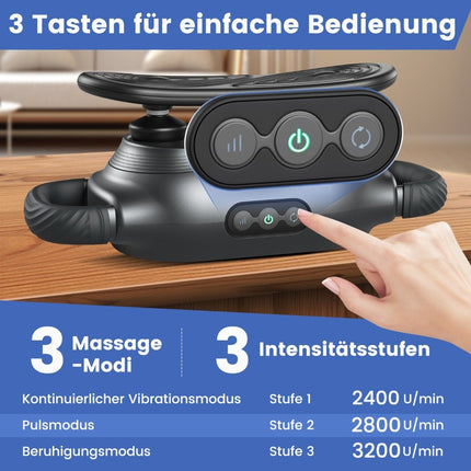 Electric handheld massager deep tissue with 3 massage heads & 3 modes massage gun for muscle relaxation of shoulders legs back