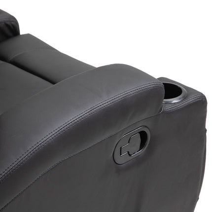 Electric massage chair, reclining, 5 positions, black artificial leather
