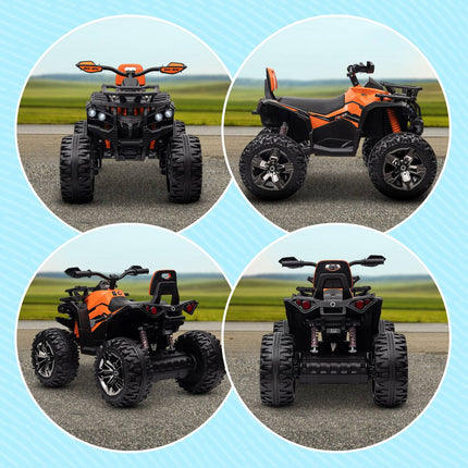 Elektro-Quad für Kinder 3-5, 12V mit MP3 & USB, Orange