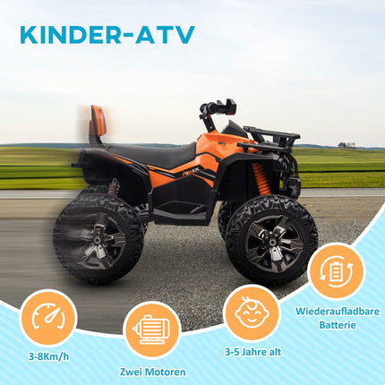 Elektro-Quad für Kinder 3-5, 12V mit MP3 & USB, Orange