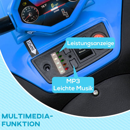 Electric quad bike for children, 12V, 4-wheel suspension, MP3, blue