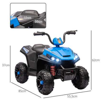 Electric quad bike for children, 12V, 4-wheel suspension, MP3, blue