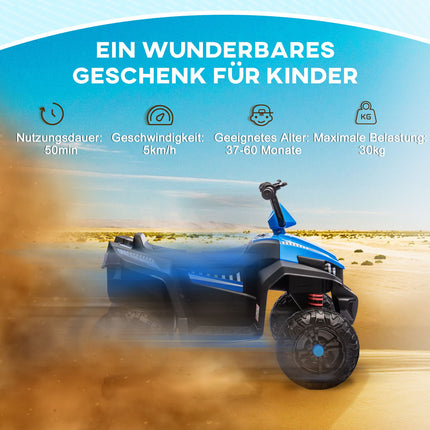 Electric quad bike for children, 12V, 4-wheel suspension, MP3, blue