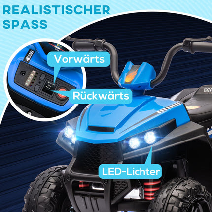 Electric quad bike for children, 12V, 4-wheel suspension, MP3, blue