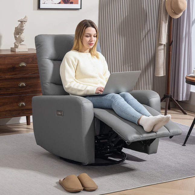 Elektrischer Relaxsessel mit Schaukel- und USB-Anschlüssen, grau